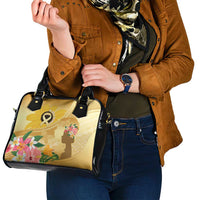 Polynesia Childhood Cancer Awareness Shoulder Handbag Be Bold Go Gold Polynesian Art