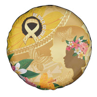 Polynesia Childhood Cancer Awareness Spare Tire Cover Be Bold Go Gold Polynesian Art LT14 - Polynesian Pride