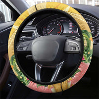 Polynesia Childhood Cancer Awareness Steering Wheel Cover Be Bold Go Gold Polynesian Art LT14 - Polynesian Pride