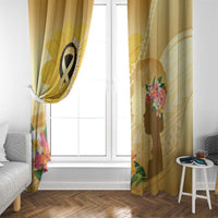 Polynesia Childhood Cancer Awareness Window Curtain Be Bold Go Gold Polynesian Art LT14 - Polynesian Pride