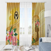 Polynesia Childhood Cancer Awareness Window Curtain Be Bold Go Gold Polynesian Art LT14 - Polynesian Pride