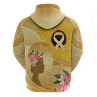 Polynesia Childhood Cancer Awareness Zip Hoodie Be Bold Go Gold Polynesian Art LT14 - Polynesian Pride