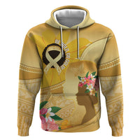 Polynesia Childhood Cancer Awareness Zip Hoodie Be Bold Go Gold Polynesian Art LT14 Pullover Hoodie Gold - Polynesian Pride