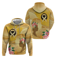 Polynesia Childhood Cancer Awareness Zip Hoodie Be Bold Go Gold Polynesian Art LT14 - Polynesian Pride