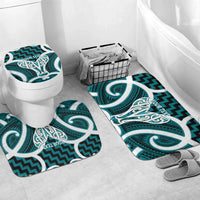 Aotearoa Atua Tangaroa Personalised Bathroom Set God Of The Sea Maori Whale Tail Cyan