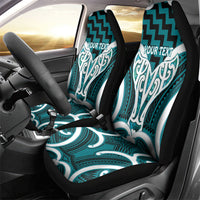 Aotearoa Atua Tangaroa Personalised Car Seat Cover God Of The Sea Maori Whale Tail Cyan
