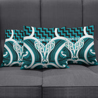 Aotearoa Atua Tangaroa Personalised Pillow Cover God Of The Sea Maori Whale Tail Cyan