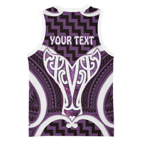 Aotearoa Atua Tangaroa Personalised Basketball Jersey God Of The Sea Maori Whale Tail Purple