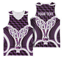 Aotearoa Atua Tangaroa Personalised Basketball Jersey God Of The Sea Maori Whale Tail Purple