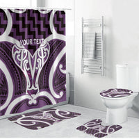 Aotearoa Atua Tangaroa Personalised Bathroom Set God Of The Sea Maori Whale Tail Purple