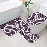 Aotearoa Atua Tangaroa Personalised Bathroom Set God Of The Sea Maori Whale Tail Purple