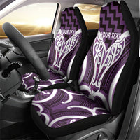 Aotearoa Atua Tangaroa Personalised Car Seat Cover God Of The Sea Maori Whale Tail Purple