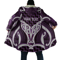 Aotearoa Atua Tangaroa Personalised Cloak God Of The Sea Maori Whale Tail Purple