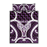 Aotearoa Atua Tangaroa Personalised Quilt Bed Set God Of The Sea Maori Whale Tail Purple