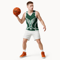 Aotearoa Atua Tangaroa Personalised Basketball Jersey God Of The Sea Maori Whale Tail Green