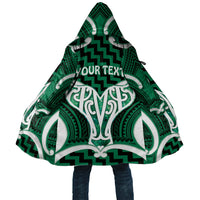 Aotearoa Atua Tangaroa Personalised Cloak God Of The Sea Maori Whale Tail Green