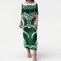 Aotearoa Atua Tangaroa Personalised Puletasi God Of The Sea Maori Whale Tail Green