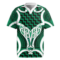 Aotearoa Atua Tangaroa Personalised Rugby Jersey God Of The Sea Maori Whale Tail Green