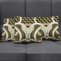 Aotearoa Atua Tangaroa Personalised Pillow Cover God Of The Sea Maori Whale Tail Yellow