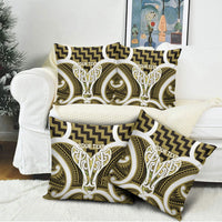 Aotearoa Atua Tangaroa Personalised Pillow Cover God Of The Sea Maori Whale Tail Yellow