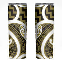 Aotearoa Atua Tangaroa Personalised Skinny Tumbler God Of The Sea Maori Whale Tail Yellow