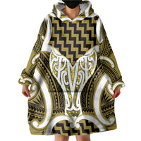 Aotearoa Atua Tangaroa Personalised Wearable Blanket Hoodie God Of The Sea Maori Whale Tail Yellow