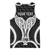 Aotearoa Atua Tangaroa Personalised Basketball Jersey God Of The Sea Maori Whale Tail Black