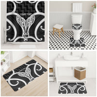 Aotearoa Atua Tangaroa Personalised Bathroom Set God Of The Sea Maori Whale Tail Black