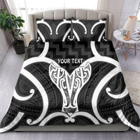 Aotearoa Atua Tangaroa Personalised Bedding Set God Of The Sea Maori Whale Tail Black
