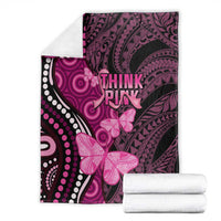 Think Pink Breast Cancer Awareness Blanket Butterfly Aboriginal Mix Polynesian Pattern LT14 - Polynesian Pride