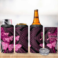 Think Pink Breast Cancer Awareness 4 in 1 Can Cooler Tumbler Butterfly Aboriginal Mix Polynesian Pattern