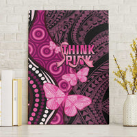 Think Pink Breast Cancer Awareness Canvas Wall Art Butterfly Aboriginal Mix Polynesian Pattern LT14 Without Frame Pink - Polynesian Pride