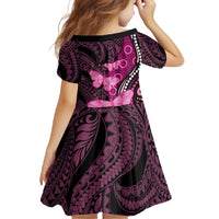 Think Pink Breast Cancer Awareness Family Matching Summer Maxi Dress and Hawaiian Shirt Butterfly Aboriginal Mix Polynesian Pattern LT14 - Polynesian Pride