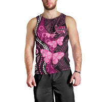 Think Pink Breast Cancer Awareness Men Tank Top Butterfly Aboriginal Mix Polynesian Pattern LT14 - Polynesian Pride