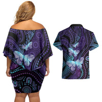 You Matter Suicide Prevention Awareness Couples Matching Off Shoulder Short Dress and Hawaiian Shirt Butterfly Aboriginal Mix Polynesian Pattern LT14 - Polynesian Pride