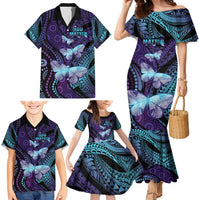 You Matter Suicide Prevention Awareness Family Matching Mermaid Dress and Hawaiian Shirt Butterfly Aboriginal Mix Polynesian Pattern LT14 - Polynesian Pride