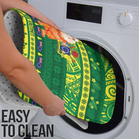 Cook Islands Christmas Bathroom Set Surfing Santa Mere Kiritimiti - Polynesian Pride