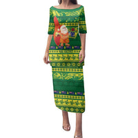 Cook Islands Christmas Family Matching Puletasi and Hawaiian Shirt Surfing Santa Mere Kiritimiti - Polynesian Pride