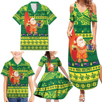 Cook Islands Christmas Family Matching Summer Maxi Dress and Hawaiian Shirt Surfing Santa Mere Kiritimiti - Polynesian Pride
