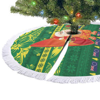 Cook Islands Christmas Tree Skirt Surfing Santa Mere Kiritimiti - Polynesian Pride