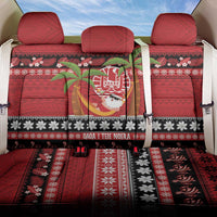 French Polynesia Christmas Back Car Seat Cover Tiare Chilling Santa Oaoa I teie Noera - Polynesian Pride