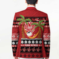 French Polynesia Christmas Blazer Tiare Chilling Santa Oaoa I teie Noera LT14 - Polynesian Pride
