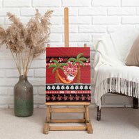 French Polynesia Christmas Canvas Wall Art Tiare Chilling Santa Oaoa I teie Noera LT14 - Polynesian Pride