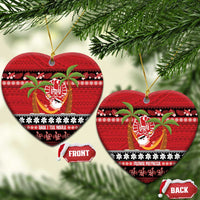 French Polynesia Christmas Ceramic Ornament Tiare Chilling Santa Oaoa I teie Noera - Polynesian Pride
