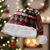 French Polynesia Christmas Santa Hat Tiare Chilling Santa Oaoa I teie Noera LT14 With Fur Red - Polynesian Pride