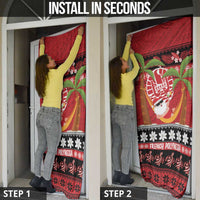 French Polynesia Christmas Door Cover Tiare Chilling Santa Oaoa I teie Noera - Polynesian Pride