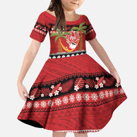 French Polynesia Christmas Family Matching Puletasi and Hawaiian Shirt Tiare Chilling Santa Oaoa I teie Noera - Polynesian Pride