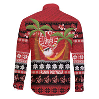 French Polynesia Christmas Family Matching Tank Maxi Dress and Hawaiian Shirt Tiare Chilling Santa Oaoa I teie Noera - Polynesian Pride