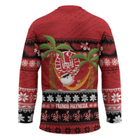 French Polynesia Christmas Hockey Jersey Tiare Chilling Santa Oaoa I teie Noera LT14 - Polynesian Pride