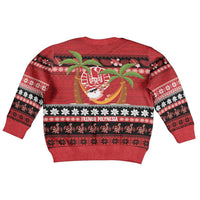 French Polynesia Christmas Kid Ugly Christmas Sweater Tiare Chilling Santa Oaoa I teie Noera - Polynesian Pride